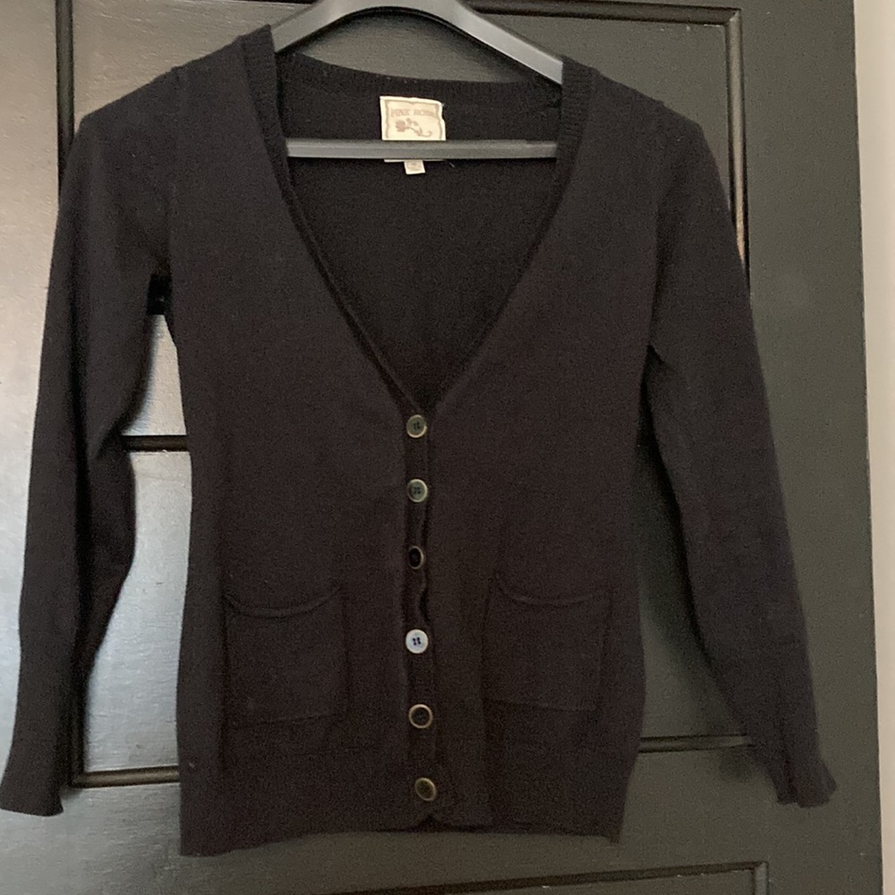 Pink Rose Black Cardigan
